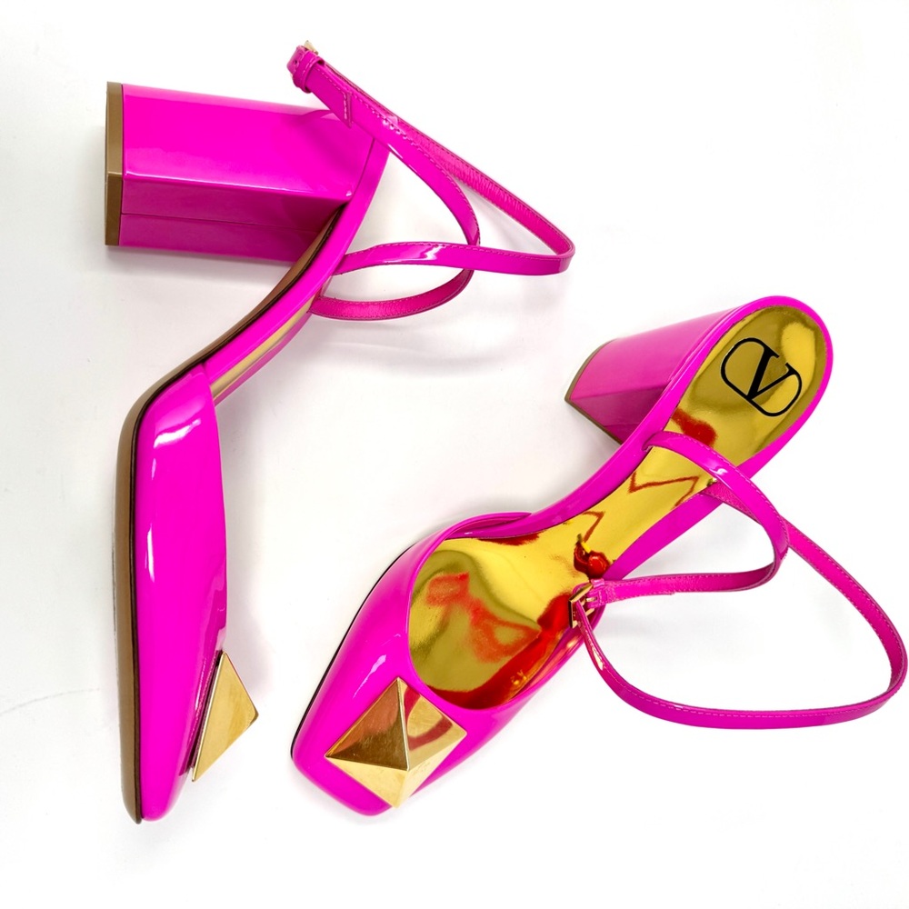 Valentino Garavani One Stud 90 Patent Leather Hot Pink Pumps with Box size 40 - Picture 6 of 15